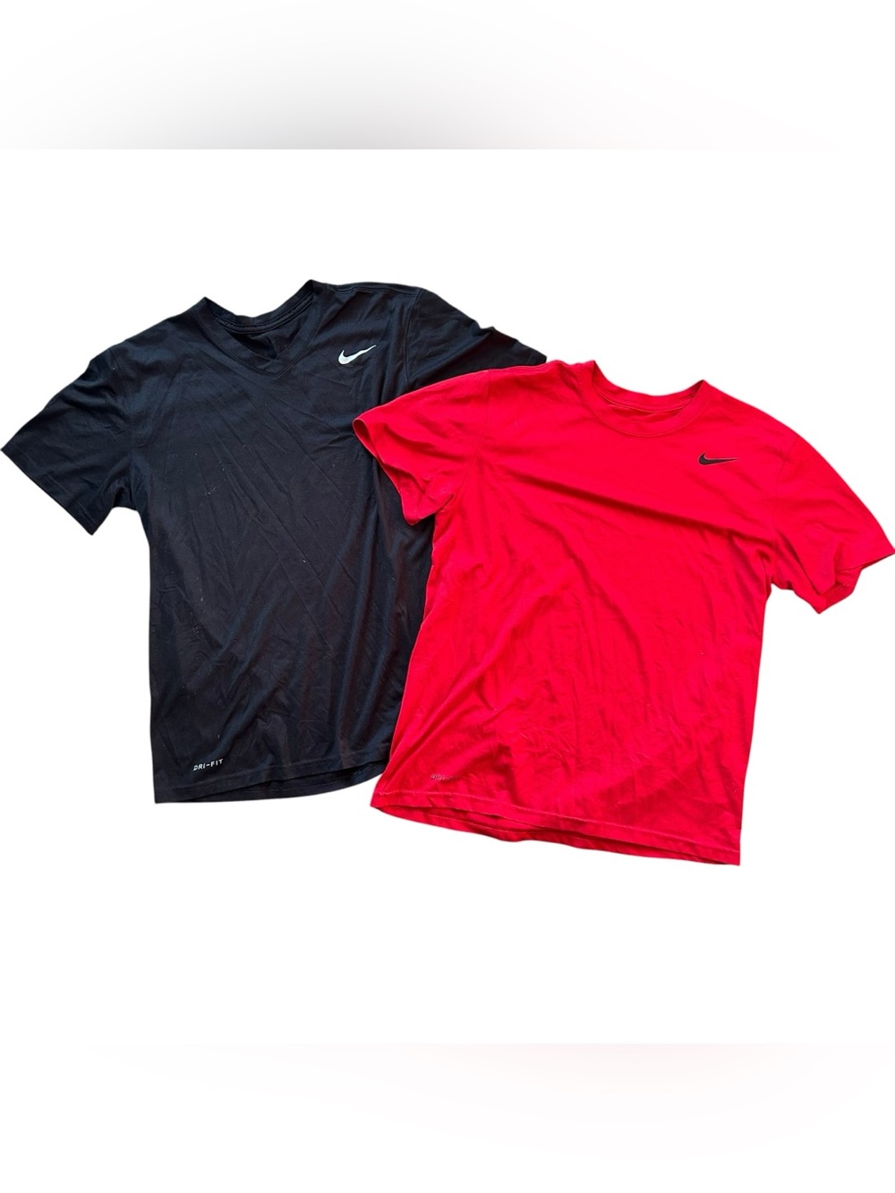 Nike Dri-Fit T-Shirt Mens Medium Red/Black (2) Athletic Running S/S Tee
